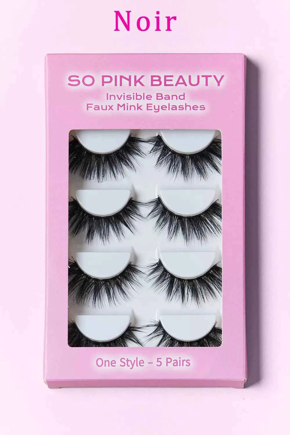 Women's So Pink Beauty Faux Mink False Eyelashes Variety Pack 5 Pairs One Size