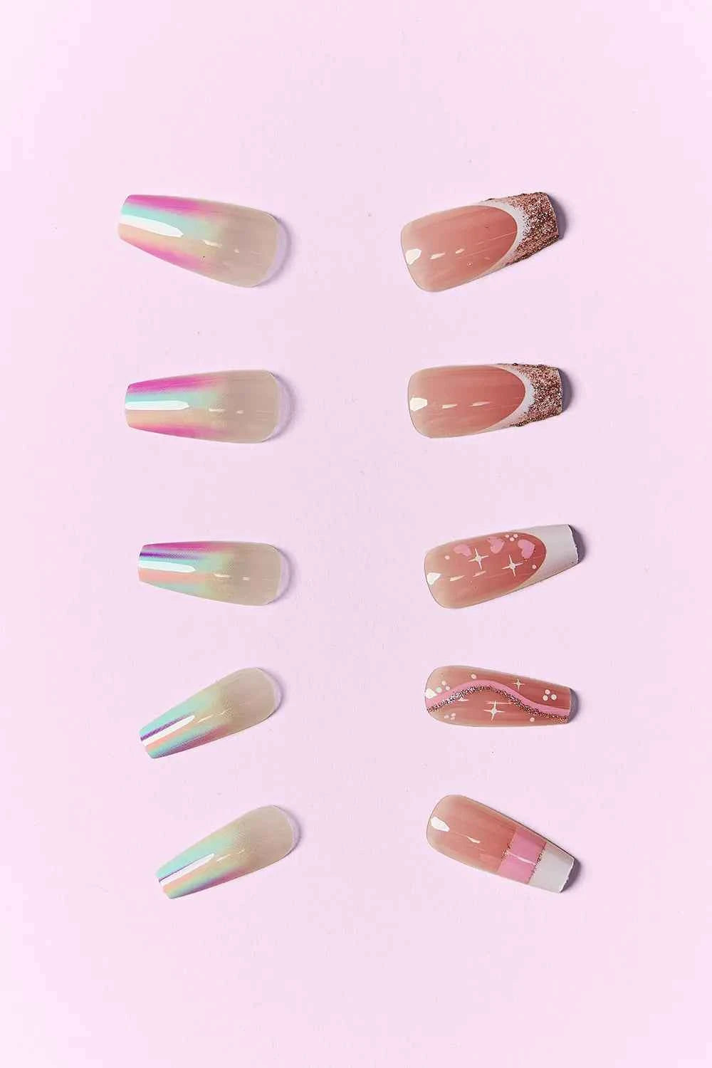 Women's So Pink Beauty Press-On Nails 2 Pack 48 Pieces Glue Included One Size