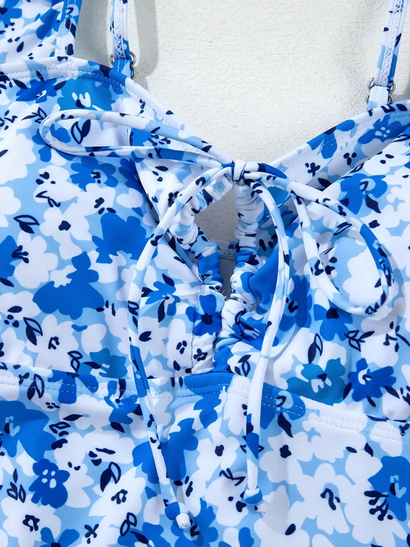 Women's Floral Ruffle Lace-Up One Piece Swimsuit – Breathable Out