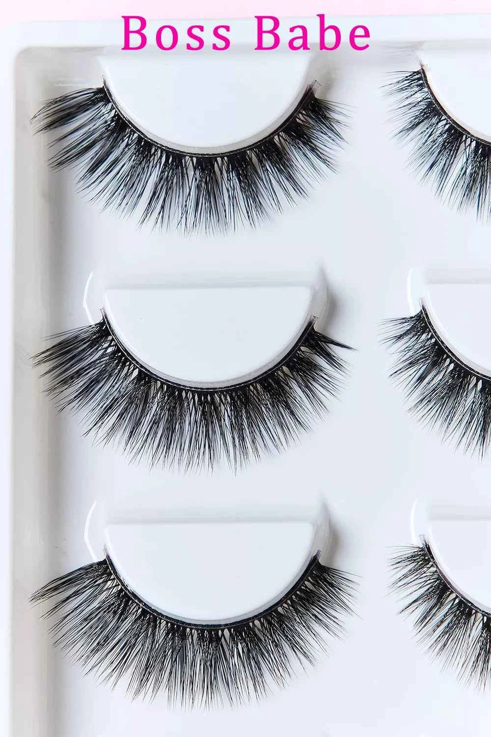 Women's So Pink Beauty Faux Mink False Eyelashes Variety Pack 5 Pairs One Size