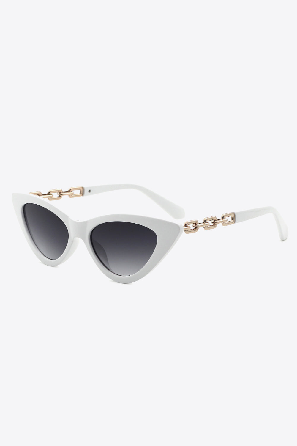 Women's Chain Detail Cat-Eye Sunglasses UV400 Coastal Deep Red Gray One Size Light Gray One Size