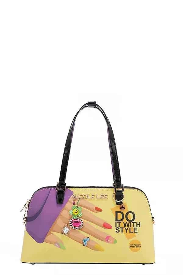 Women's Nicole Lee USA Nail Polish Dome Shoulder Bag Vegan Leather One Size NAIL POLISH OS