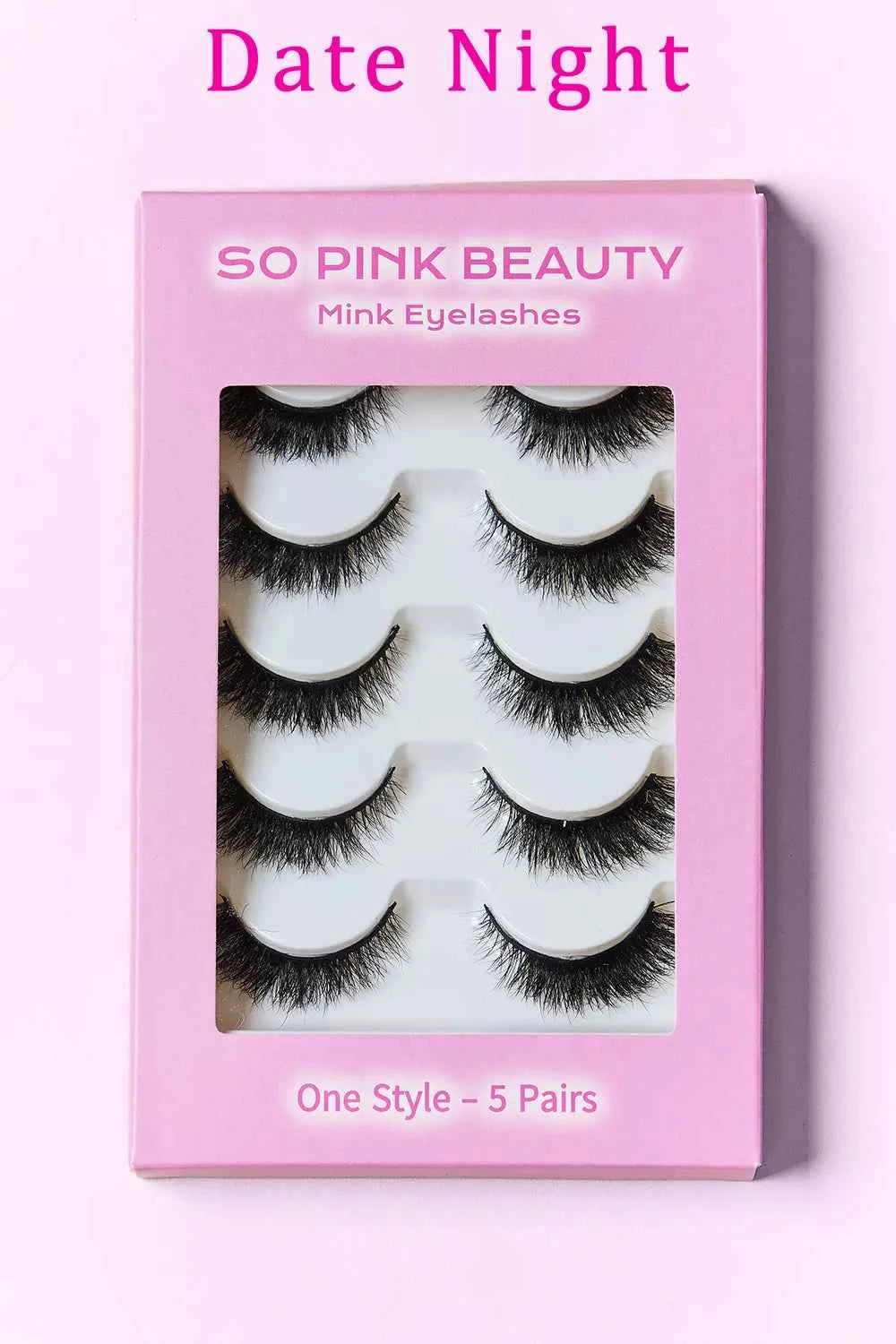 Women's So Pink Beauty 100% Mink False Eyelashes Varity Pack 5 Pairs One Size