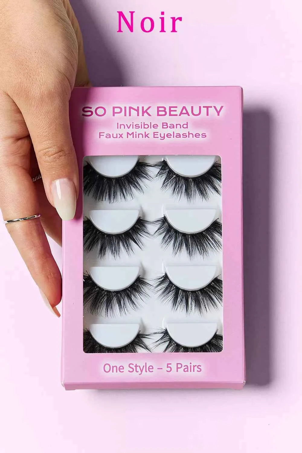 Women's So Pink Beauty Faux Mink False Eyelashes Variety Pack 5 Pairs One Size Noir One Size