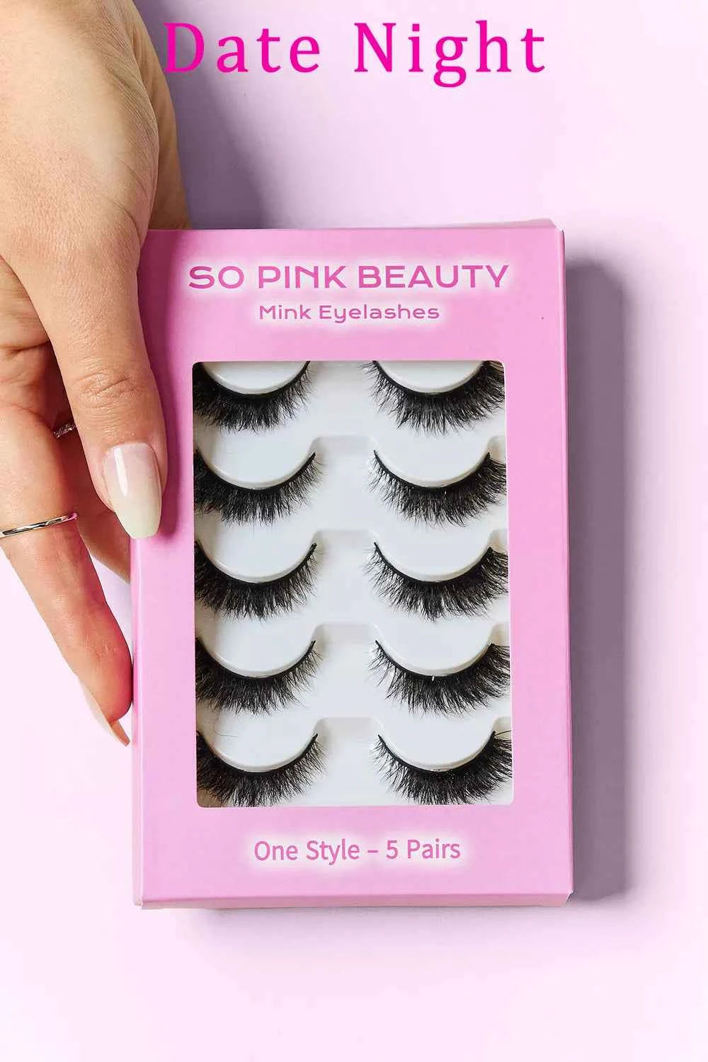 Women's So Pink Beauty 100% Mink False Eyelashes Varity Pack 5 Pairs One Size Date Night One Size