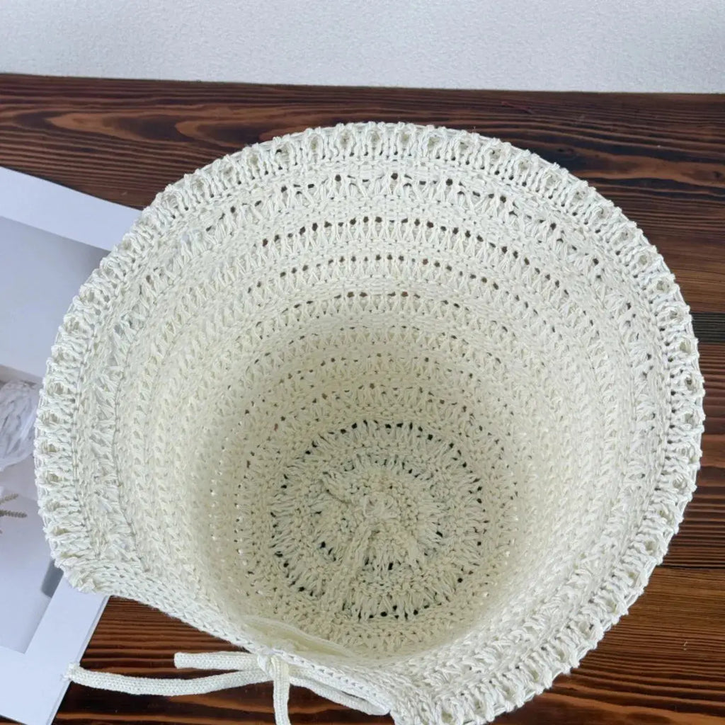 Women's Crochet Bucket Hat with Drawstring – 5 Colors