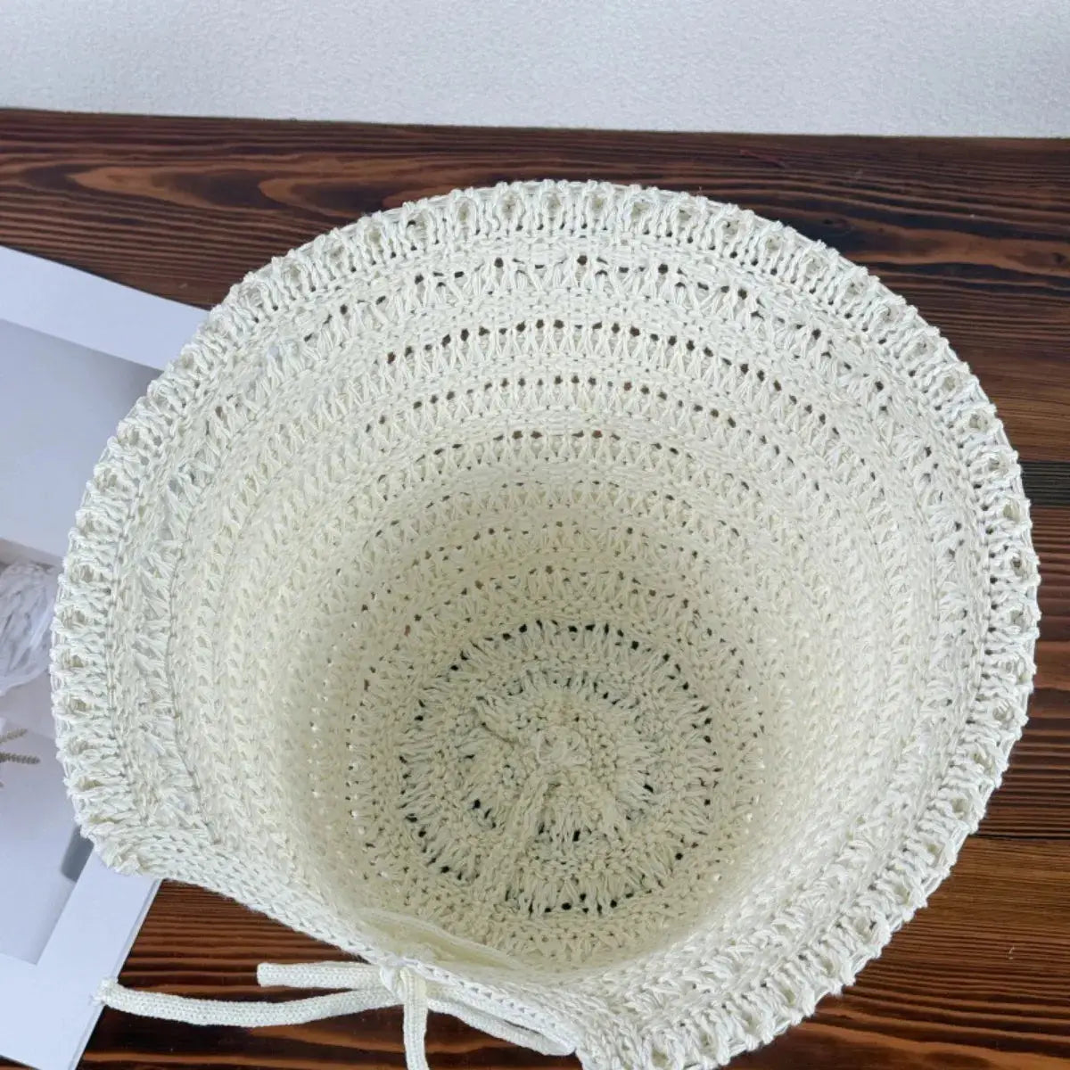 Women's Crochet Bucket Hat with Drawstring – 5 Colors