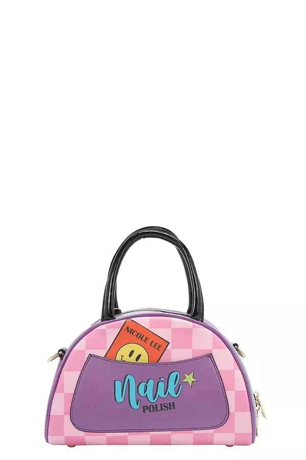 Women's Nicole Lee USA Nail Polish Mini Dome Handbag Vegan Leather One Size
