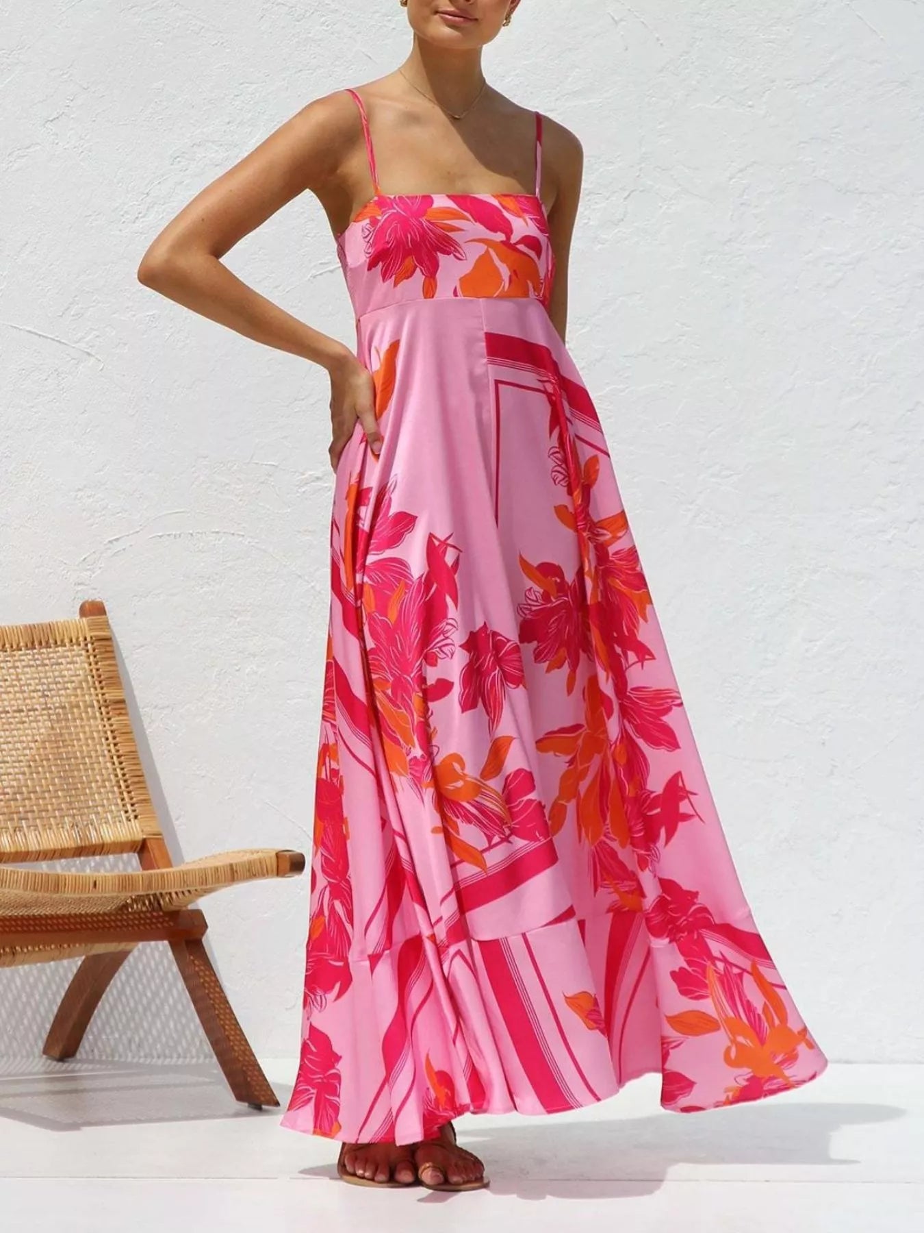 Women's Spaghetti Strap Maxi Dress – 5 Colors, S–L Hot Pink Maxi Dresses