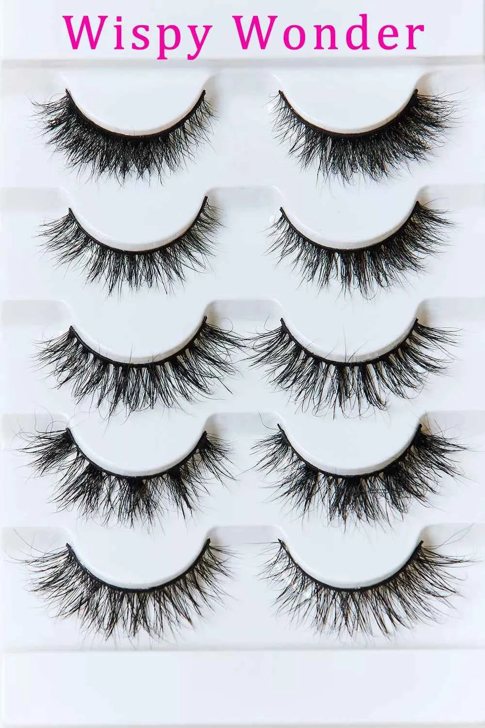 Women's So Pink Beauty Mink Wispy Wonder False Eyelashes 5 Pairs One Size