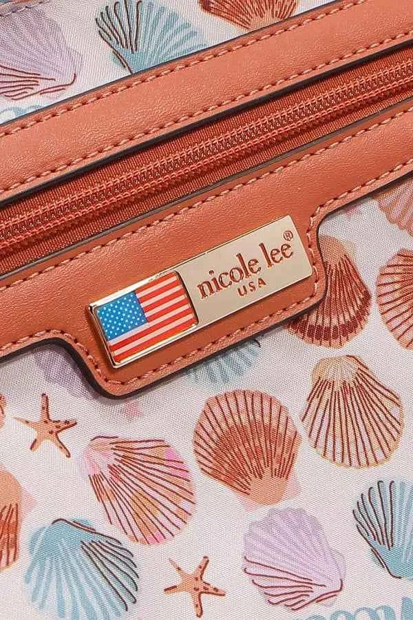 Nicole Lee USA Tropical Beach House Print Vegan Leather Shopper Bag One Size