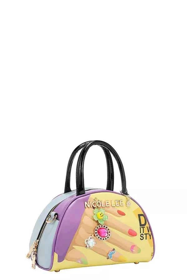 Women's Nicole Lee USA Nail Polish Mini Dome Handbag Vegan Leather One Size