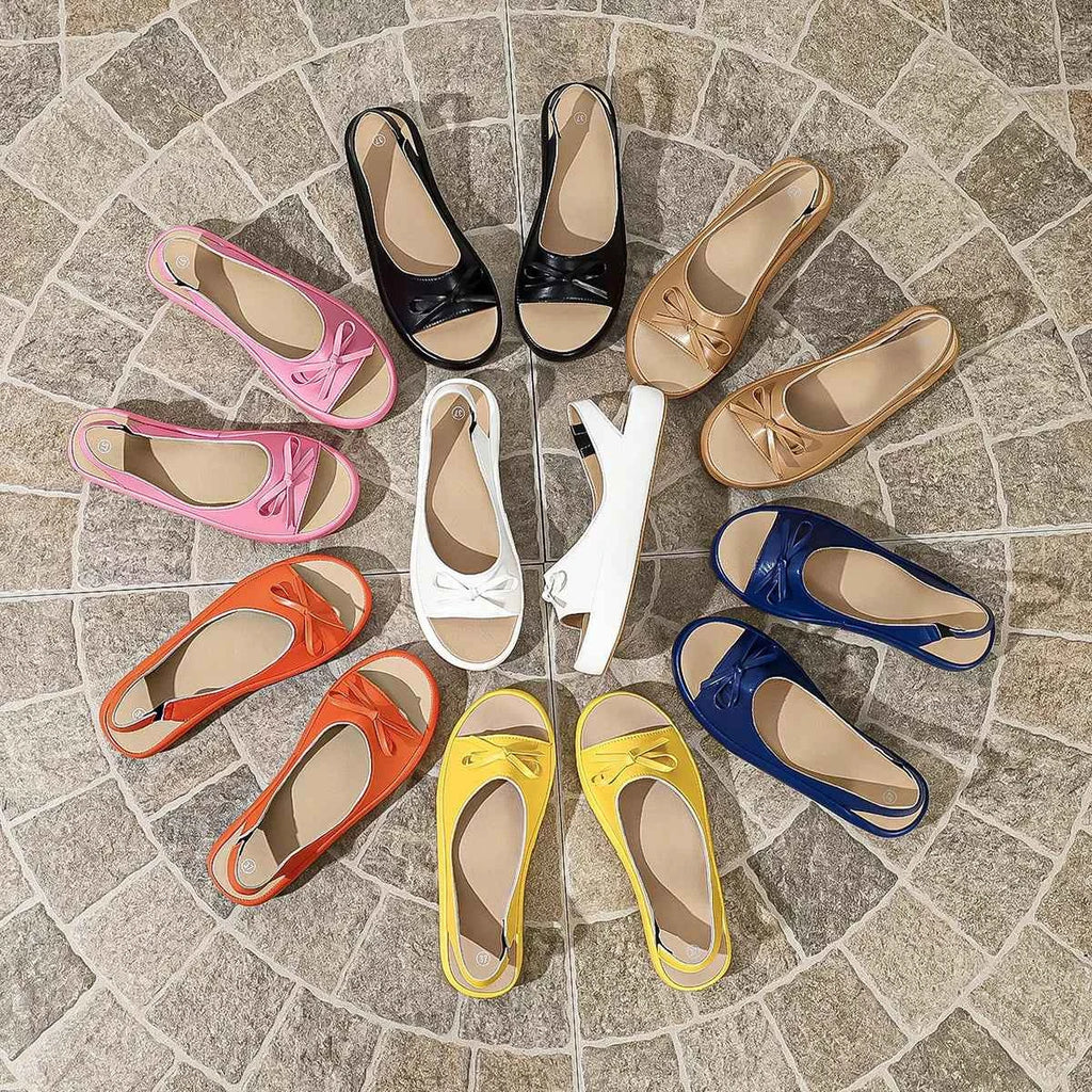 Women's Open Toe Flat Platform Sandals Multi Colors Khaki Pink Blue EU 35-43