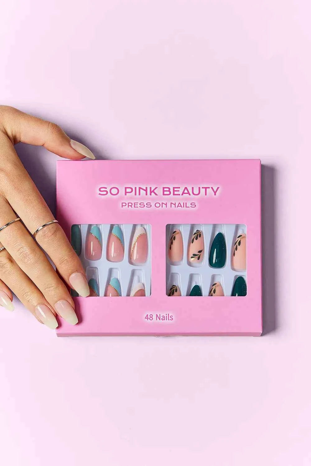 Women's So Pink Beauty Press-On Nails 2 Pack 48 Pieces Glue Included One Size Dreamy One Size