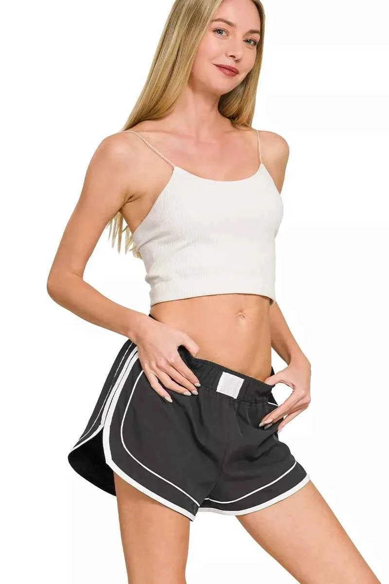 Women's Zenana Soft Woven Skort Built-In Shorts Active Casual Black S-L BLACK