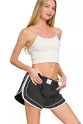 Women's Zenana Soft Woven Skort Built-In Shorts Active Casual Black S-L BLACK