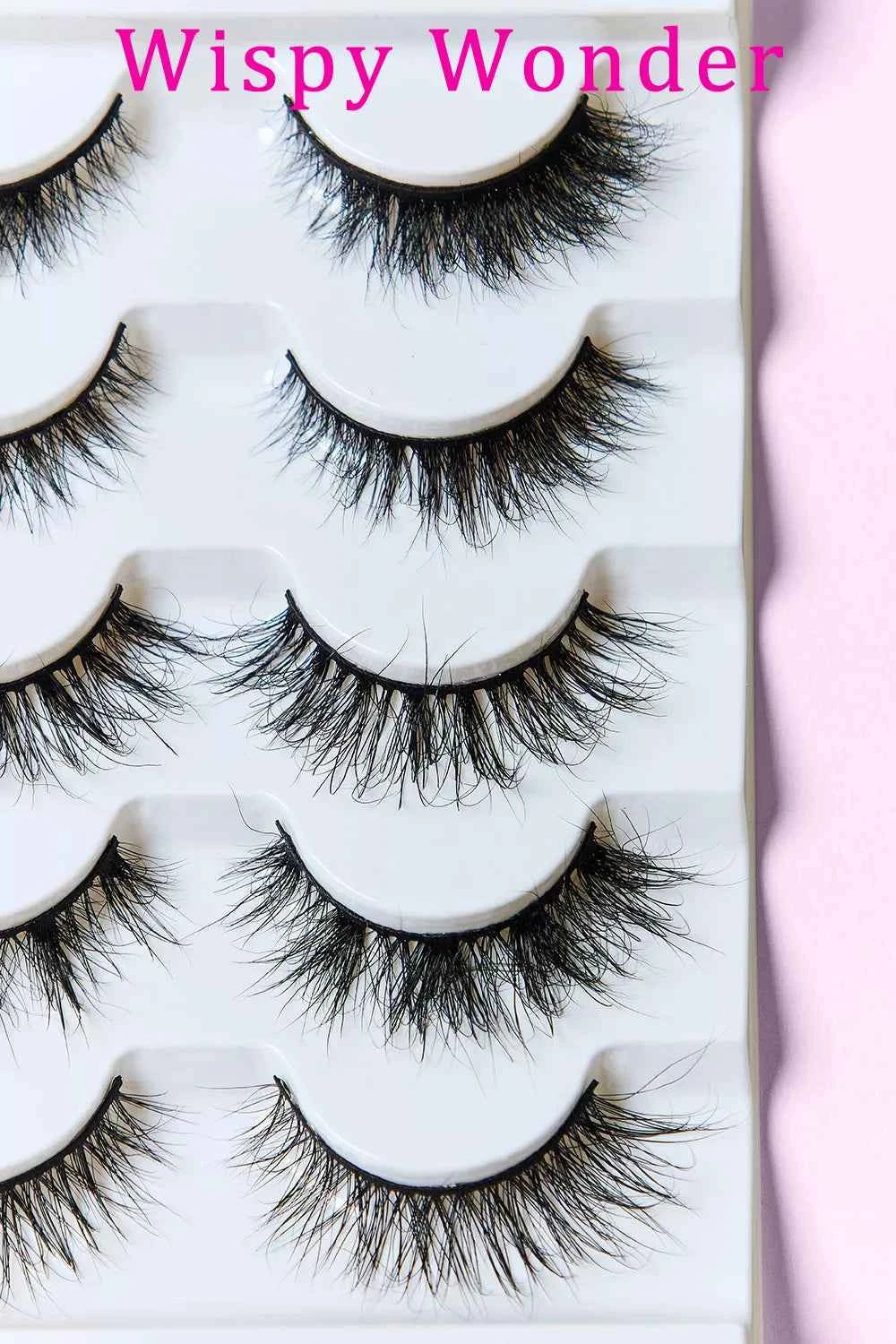 Women's So Pink Beauty Mink Wispy Wonder False Eyelashes 5 Pairs One Size