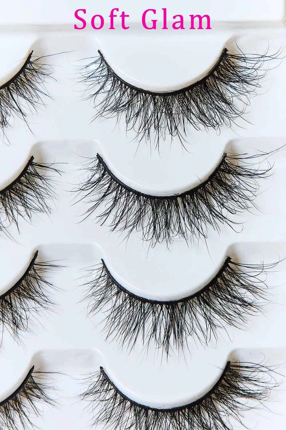 Women's So Pink Beauty 100% Mink False Eyelashes Varity Pack 5 Pairs One Size